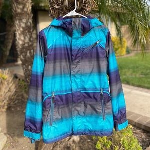 Burton • DryRide Blue & Purple Striped Insulated Snowboarding Jacket